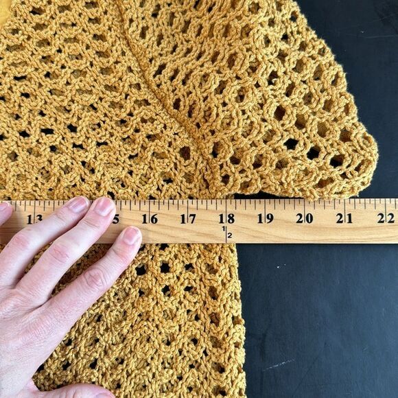 Anthropologie Angel of the North Womens Senoia Boho Sweater Mustard Crochet XS - Picture 14 of 14